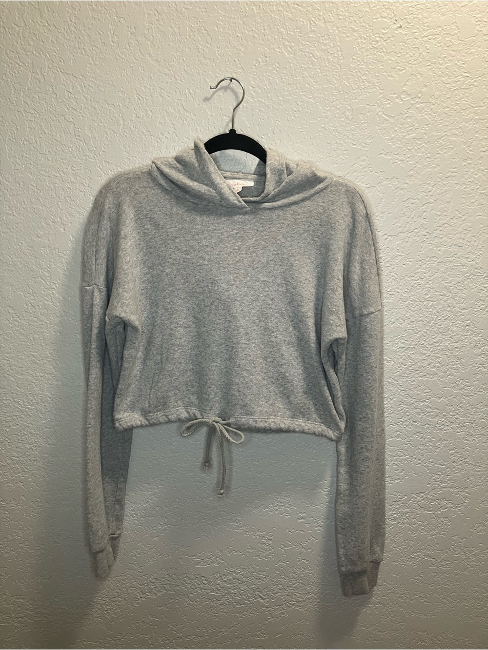 Cropped Drawstring Hoodie